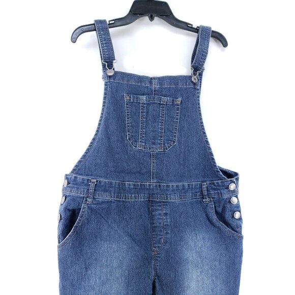 Angels Signature Overalls Women's Size Large Stretch Cropped - Picture 6 of 8